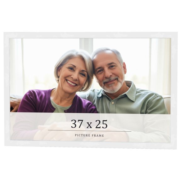 37x25 Frame White Real Wood Picture Frame Width 0.75 inches | Interior Frame Depth 0.5 inches |