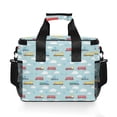 thumbnail image 7 of FORMRS Insulated Cooler Bag 24 Cans Capacity Soft Leakproof Lunch Box with Side Pockets, Blue Trains Pattern, 7 of 7