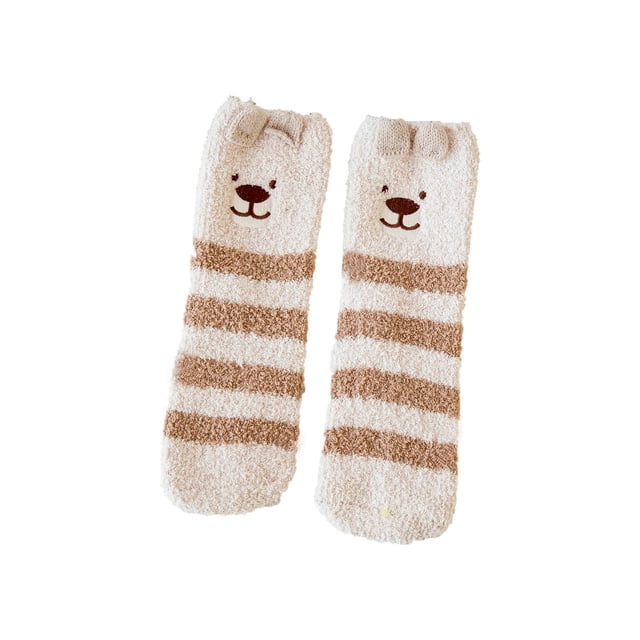 Women Winter Warm Fuzzy Socks Coral Cozy Home Stocking Soft Comfortable Non- Cute Middle Length