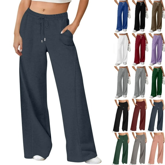Cameland Plus Size Sweatpant Pants for Women Drawstring High Waisted Solid Color Casual Leg Binding Loose Casual Sports Sweatpants Long Pants