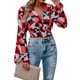 thumbnail image 5 of Txlixc Blusa de manga larga para mujeres, flor / patrón geométrico / vendaje impreso leopardo Txlixc moda, 5 of 9