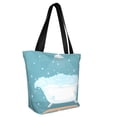thumbnail image 2 of Kll Tote Bag For Women Bathtub With Soap Bubbles Print Shopping Grocery Reusable Bags For Office School Shopping Travel, 2 of 8