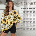 thumbnail image 6 of Xoenoiee Sunflower Bee Print Womens Oversized Sweatshirts Crew Neck Pullover Long Sleeve Tops with Pockets Split Fall Fashion Outfits 2025 Clothes, Size S, 6 of 7