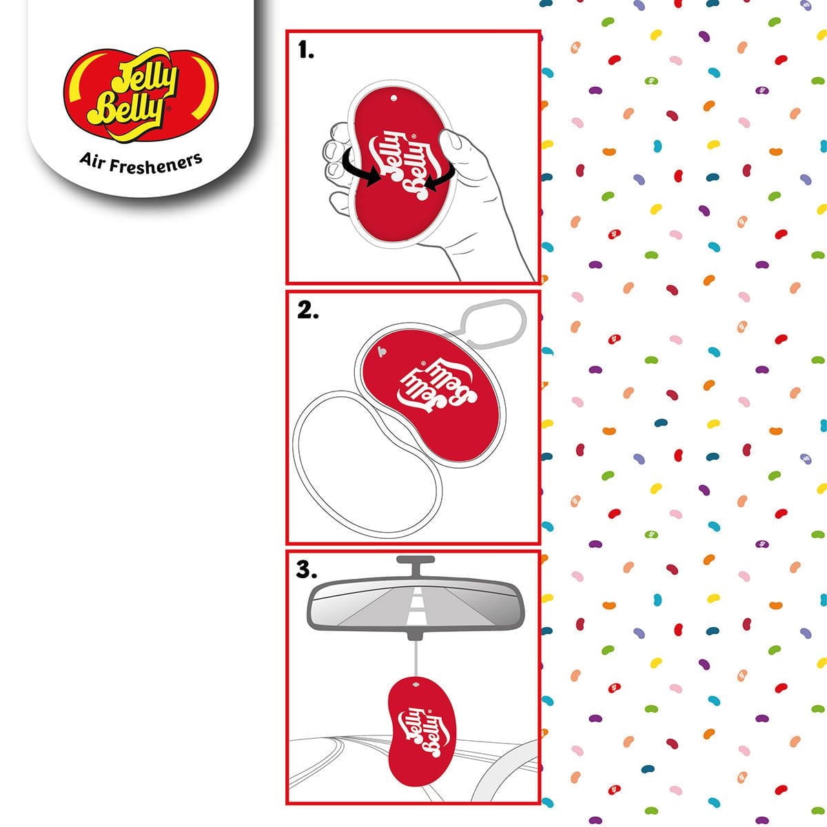 Jelly Belly 3D Hanging Air Freshener - Vanilla