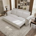 thumbnail image 3 of Timbernest 93.7" Sleeper Sofa King, Velvet Pull Out Sofa Bed, Convertible Chesterfield Sofa for Living Room, Nailhead Trim, Rolled Arm, Retro Beige, 3 of 9