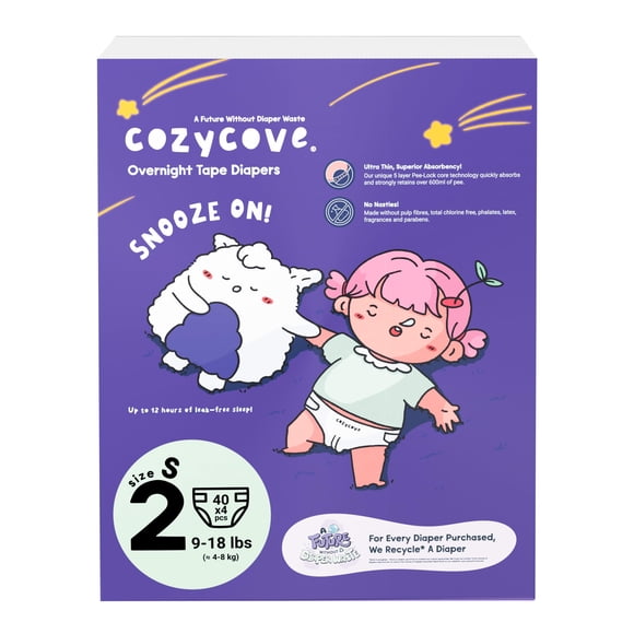 Pañales para bebé Cozycove talla 2 (4‑8 kg) 160 unidades