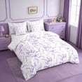 thumbnail image 4 of jejeloiu Ribbon Bow Tie Bedding Comforter Set 7 Pieces,Bowknot Stars Pattern Full Bedding Set,Purple White Fitted Sheet Flat Sheet,Lightweight Room Decorative Reversible, 4 of 9