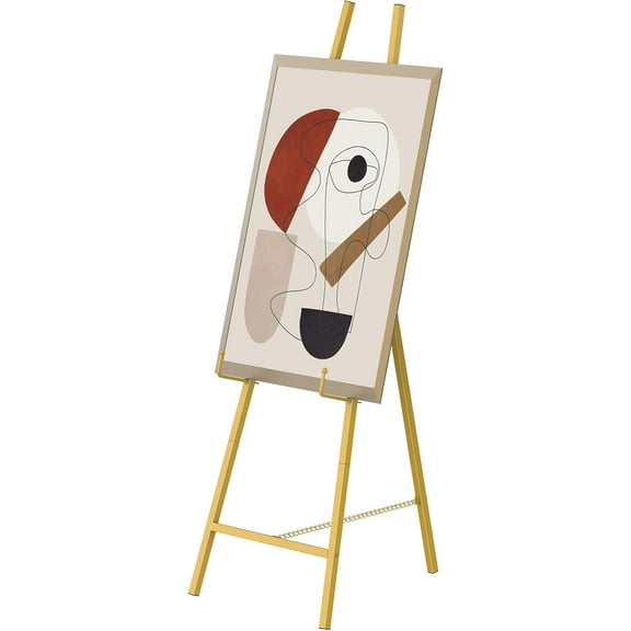 Gold Easel Stand for Sign, Adjustable Metal Large Floor Easel, Display Stand for Pictures and Posters, for Wedding, Baby Showers, Birthday Parties