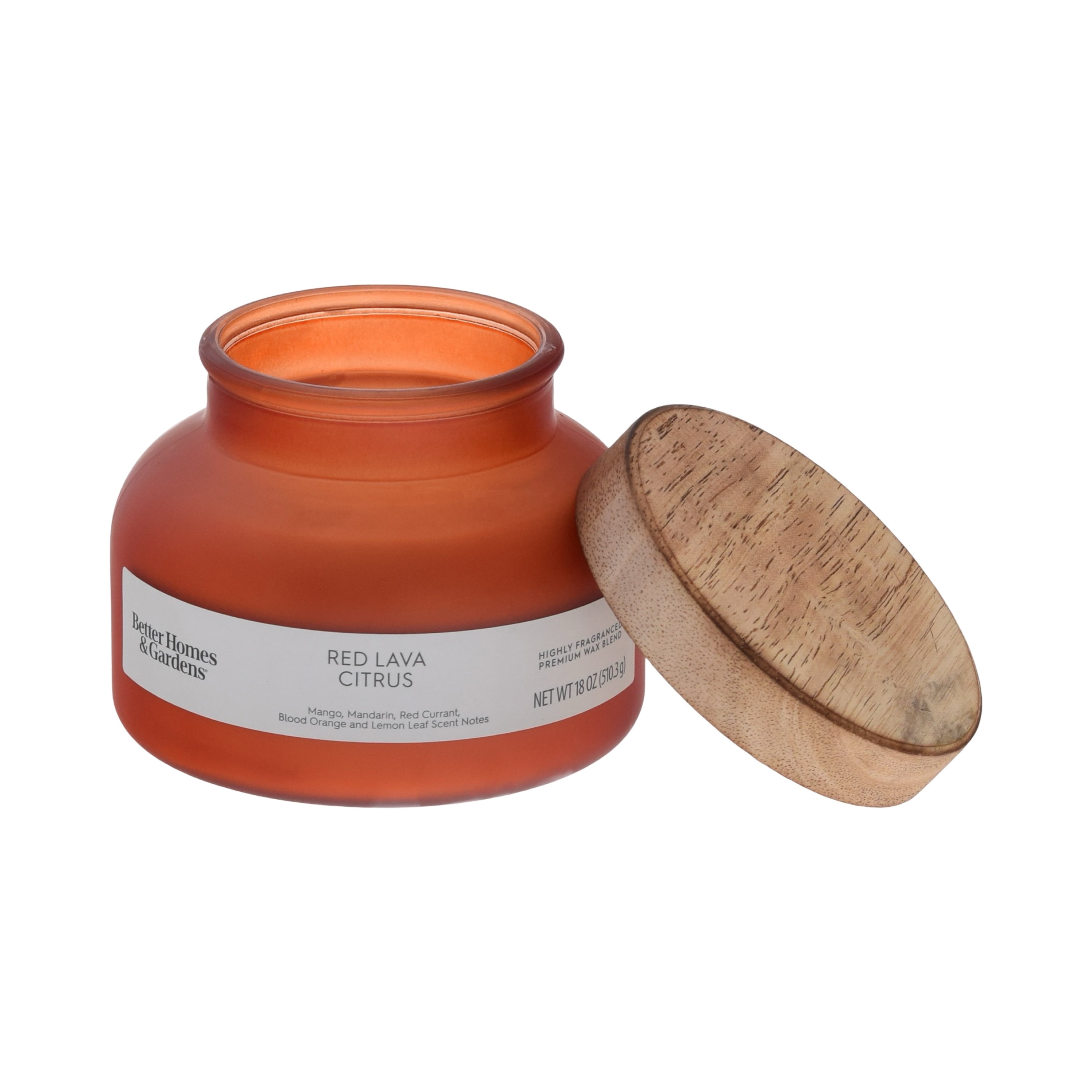 (2 pack) Better Homes and Gardens Red Lava and Citrus Scented 2-Wick Frosted Jar Candle 18oz.