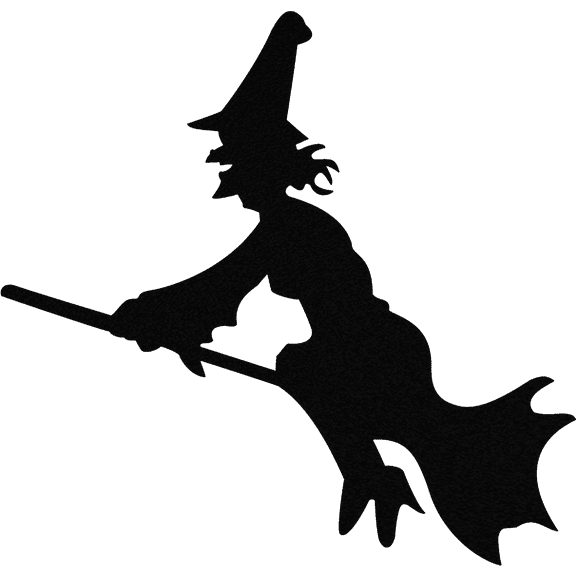 Witch On A Broom - Metal Wall Art