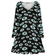 thumbnail image 3 of Evil Eye Long Sleeve Dresses For Women Vintage Elegant Party Dress Oversized V-neck Dress S-8XL, 3 of 7