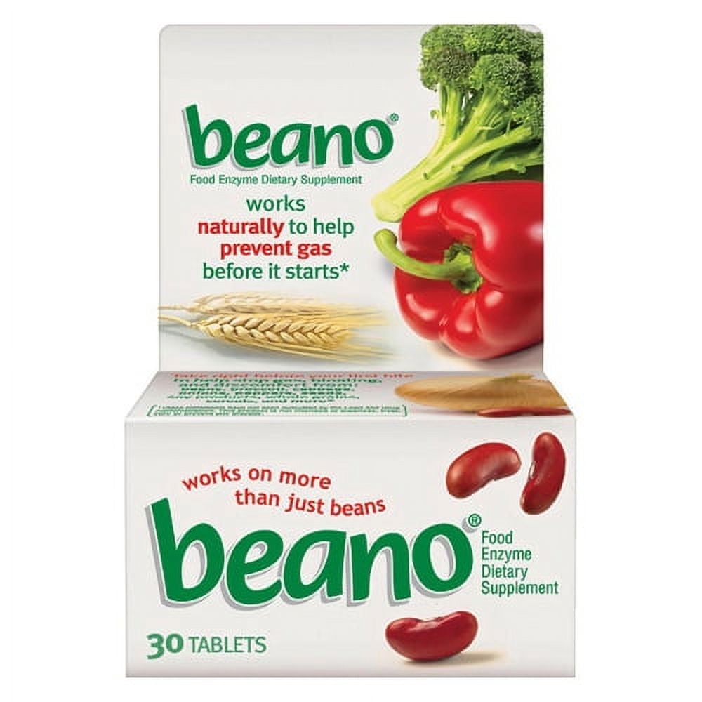 Beano Food Enzyme Dietary Supplement Tablets - 30 Each, 6 Pack
