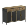 thumbnail image 3 of 47.64" Wide 4 Doors Modern Sideboard with 3 Top Drawers, Freestanding Sideboard Storage Cabinet Entryway Floor Cabinet for Living Room Office Bedroom, 3 of 6