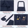 thumbnail image 4 of Uxcell 2pcs Adjustable Kitchen Cooking Aprons 80x70cm Cotton Art Apron with 2 Pockets for Women Men Chef, Dark Blue, 4 of 5