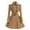 Khaki, variant on comerut Women Winter Coat Thick Midi Length Solid Color Double-breasted Lapel Keep Warm A-line Loose Hem Tight Waist Lady Coat for Banquet