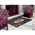 thumbnail image 4 of A1HC Elegant Circles Rubber and Coir Mat for Outdoor Entrance Heavy Duty Monogrammed Doormat Black/Beige 23x38, 4 of 6