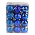 thumbnail image 4 of 24pcs/Lot 3cm Colorful Plastic Christmas Ball Tree Pendant Bauble Hanging Ornament Xmas Navidad Home Party Decoration Supplies blue, 4 of 4
