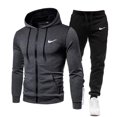 thumbnail image 2 of Conjunto de chándal de polar para hombre, sudaderas, pantalones grandes, 2 tallas con capucha, 2 piezas con capucha, otoño/invierno 2022, moda, S-4XL, 2024, 2 of 5
