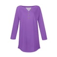 thumbnail image 5 of Purple Womens Blouses 3/4 Length Sleeve Womens Tops 2025 Spring Neck Casual Print Tunic T Shirts Three Quarter Length Womens Tops Blouses for Women Dressy Casual, 5 of 5