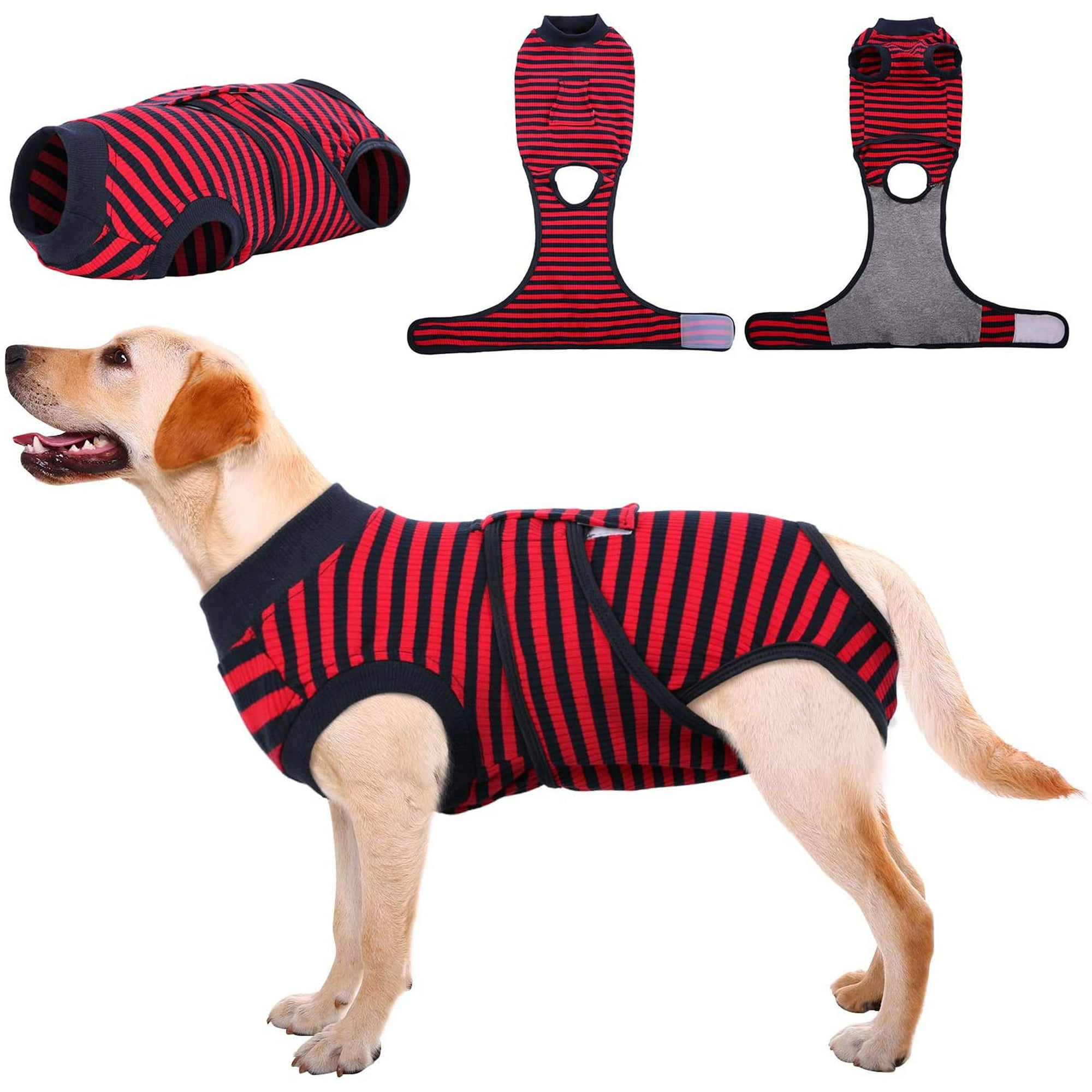 Iguohao Recovery Suit For Dogs Cats After Surgery Professional Pet Recovery Shirt Dog Abdominal Wounds Bandages Substitute E Collar Cone prevent L