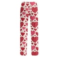 thumbnail image 4 of Valentines Pajamas Pant for Women Heart Graphic Print Pjs Drawstring Jogger Wide Leg Athletic Pants, 4 of 4