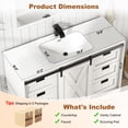 thumbnail image 3 of ANPOO 47" Farmhouse Bathroom Vanity with Sink Combo, Bathroom Storage Cabinet with Sliding Barn Door and 6 Drawers, White, 3 of 9