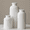 Large White, variant on Large Black Mix 3-Piece Modern Ceramic Decorative Vase Set With Ribbed Matte Finish