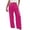 C-Red438, variant on DHFJKG High Waist Pants For Women Wide Leg Smocked Waist Summer Breathable Linen Solid Color Pants With Pockets Beach Vacation Clothes Soft Trousers