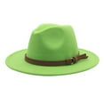 thumbnail image 2 of TANGNADE Fedora Hats for Women Windfall Men & Vintage Wide Brim Hat With Belt Buckle Summer Hats Green, 2 of 4