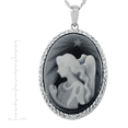 thumbnail image 4 of Women's Finecraft Shining Star Angel Cameo with Crystals in Sterling Silver, 18", 4 of 4