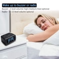 thumbnail image 5 of DreamSky Radio despertador para dormitorios con batería de respaldo, números grandes con atenuador de brillo, puerto USB, radio FM digital junto a la cama con temporizador de apagado, temperatura, vol, 5 of 5