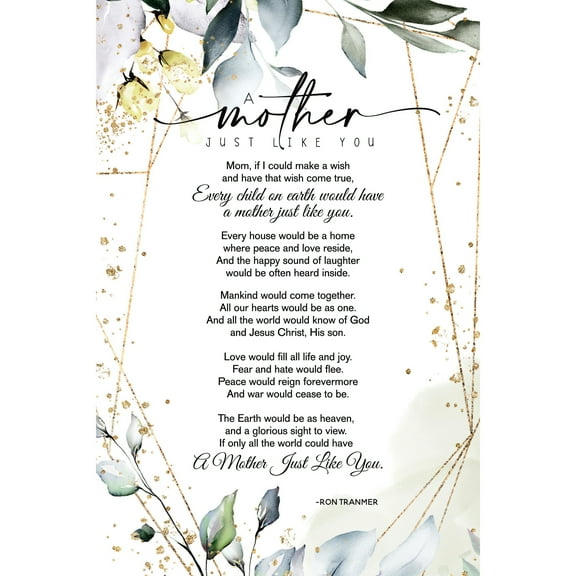DEXSA A Mother Just Like You Inspirational Wood Plaque 6 inches x 9 inches