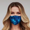 thumbnail image 4 of Washable Face Mask with Adjustable Ear Loops & Nose Wire - 3 Layers, 100% Cotton Inner Layer - Cloth Reusable Face Protection, Filter Pocket - Made in USA - 3 Pack (Galaxy, Blue Galaxy, Milkyway), 4 of 9