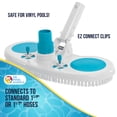 thumbnail image 4 of U.S. Pool Supply 13" Weighted Pool Vacuum Head with Nylon Bristles, Swivel Hose Connection, EZ Clip Handle - Connect 1-1/4" or 1-1/2" Hose - Removes Debris, Cleans Floors - Safe for Vinyl Lined Pools, 4 of 5