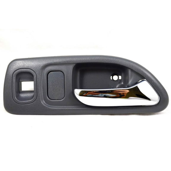PT Auto Warehouse HO-2579MGFR1 - Inner Interior Inside Door Handle, Gray Housing with Chrome Lever - with Power Window Switch Hole, 4-Door Sedan, Passenger Side Front