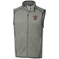 thumbnail image 2 of Men's Cutter & Buck Heather Gray Texas A&M Aggies Big & Tall Mainsail Sweater-Knit Full-Zip Vest, 2 of 3