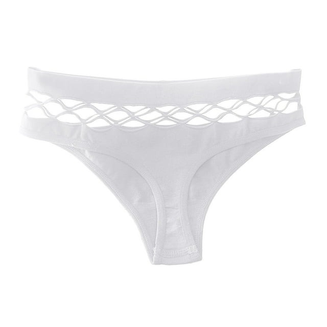 Gibobby Braguitas Slim Fit Sexy Color Out Hollow Seamless Mujeres Mujeres Ropa interior sólida Bragas Lencería Bragas mujer(Blanco, M)