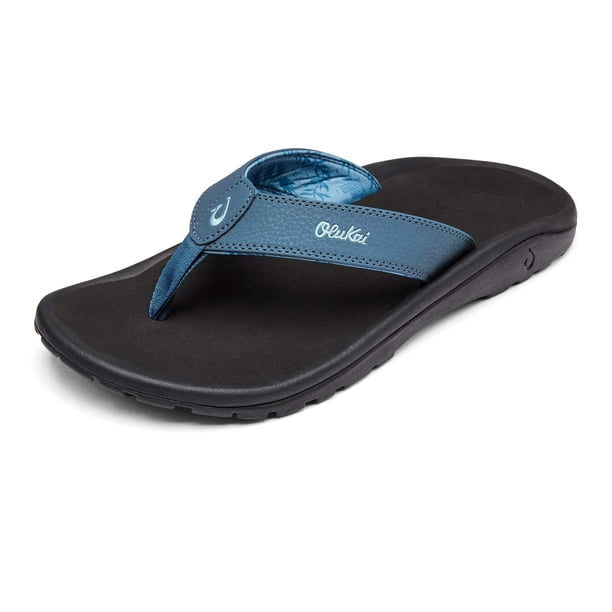 OluKai Ohana Men's Beach Sandals, Quick-Dry Flip-Flop Slides, Water  Resistant & Lightweight, Compression Molded Footbed & Ultra-Soft Comfort  Fit, Vintage Blue/Black, 14 