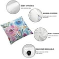 thumbnail image 4 of Nawypu  Set of  Throw Pillow Covers Peonies Summer Watercolor Floral Pink Flower Girly Pastel Mint Colorful Decorative Pillow Cases Home Decor Square 2pcs Pillowcases, 4 of 6