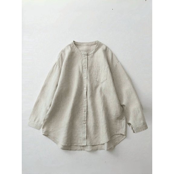 Women's Linen Shirt – Casual, Comfortable Long-Sleeve Shirt