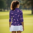thumbnail image 5 of Uorisanigo Pink Bow Womens Quick Dry Athletic Polo Shirts Size L Versatile Comfortable Women's 3/4 Sleeve Athletic Golf Shirts Fashionable Outing Wear Relaxed Pullover for Women, 5 of 7