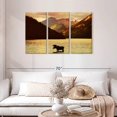 thumbnail image 2 of Elephant Stock Lake Moose Wall Art - Horizontal Multi Panel Canvas - Living Room Wall Decor - Animal Multi Panel - Beige And Brown Decor - 45" x 28", 2 of 4