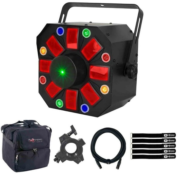 Eliminator Furious 3RG Party Lighting Effect with Protective Mid Size Intelligent Scanner Case Package