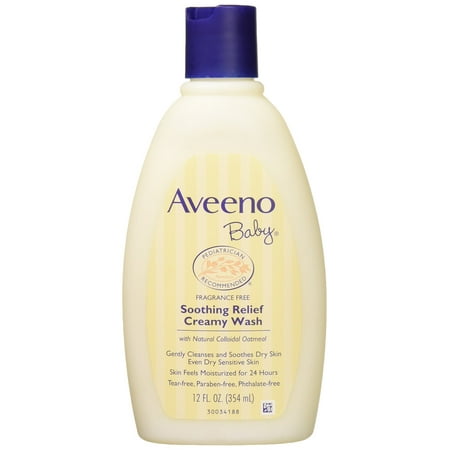 Aveeno Baby Soothing Relief Creamy Wash with Natural Oatmeal for Dry, Sensitive Skin, 12 fl.