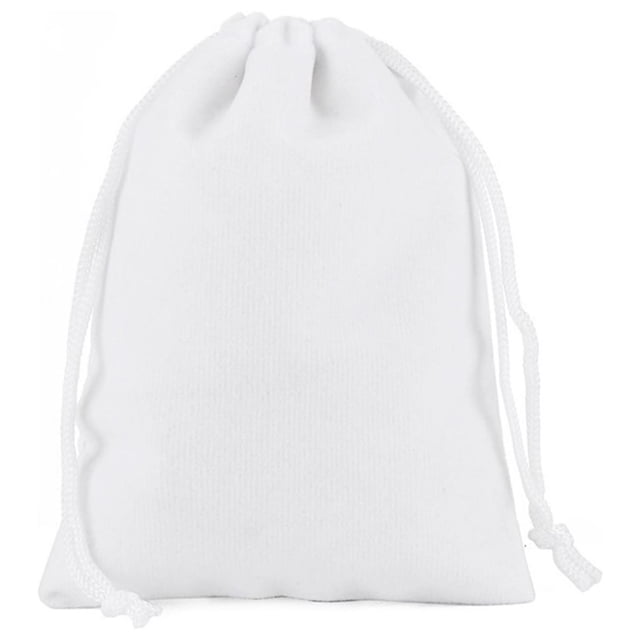 Bolsa de Bisutería MiniVelvWhite 15Pzas Blanco 7.2x9cm Terciopelo VentDepot