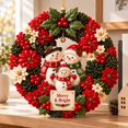 thumbnail image 4 of 3D Fabric Poke Wreath DIY Kit, Snowman Punch Needle Craft Set with Complete Supplies, Beginner Friendly Handcraft for Front Door and Indoor Wall Display, 4 of 7