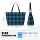 thumbnail image 4 of Fotbe Blue Black Plaid Bolsa de Viaje para Playa - Resistente al Agua, Bolsa Tote de Gran Capacidad y Ligera con 7 Bolsillos para Mujeres y Hombres, 4 of 7