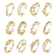 thumbnail image 1 of Youkk 12PCS Adjustable Flower Toe Rings for Women Open Tail Ring Jewelry Kit Golden, 1 of 4