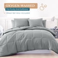 thumbnail image 6 of Casa Platino King Comforter Set Pre-Washed – 7 Piece Bed in a Bag – Brushed Soft Microfiber King Bedding Set with Comforter, Flat Sheet, Fitted Sheet, 2 Pillowcases & 2 Shams - Mineral, 6 of 8