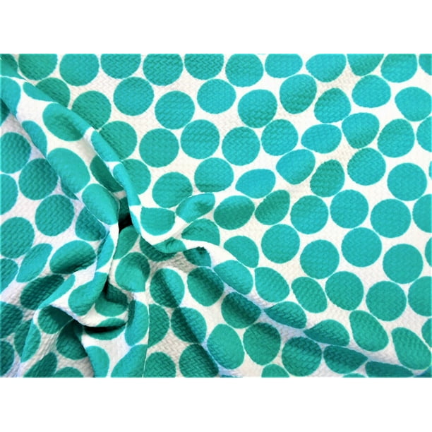 Bullet Printed Liverpool Textured Fabric Stretch White Big Mint Polka Dot N20 10 Yard Lot Continuous Walmart Com Walmart Com
